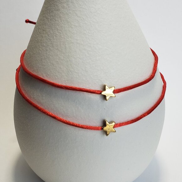 SET of 2 LUCKY STAR Red String Kabbalah Tibetan Buddhist Adjustable BRACELET - Picture 2 of 4